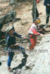 Bonz belaying the youngster