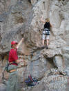 Rob belays Jane on 3rd ascent