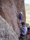 Ryan belaying Shawn on La Cholla Jackson .8