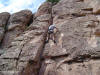 Ryan climbing at the Green Pillars
