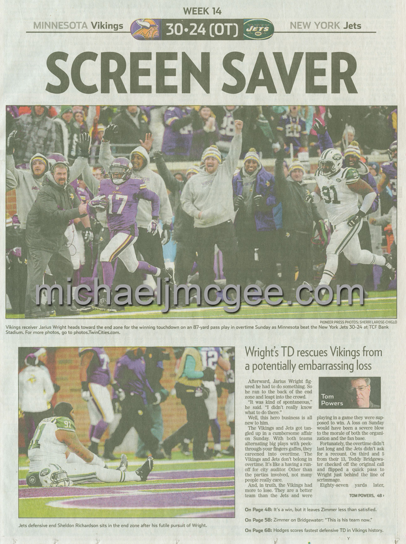 Jets @ Vikings 12/7/2014 / michaeljmcgee.com