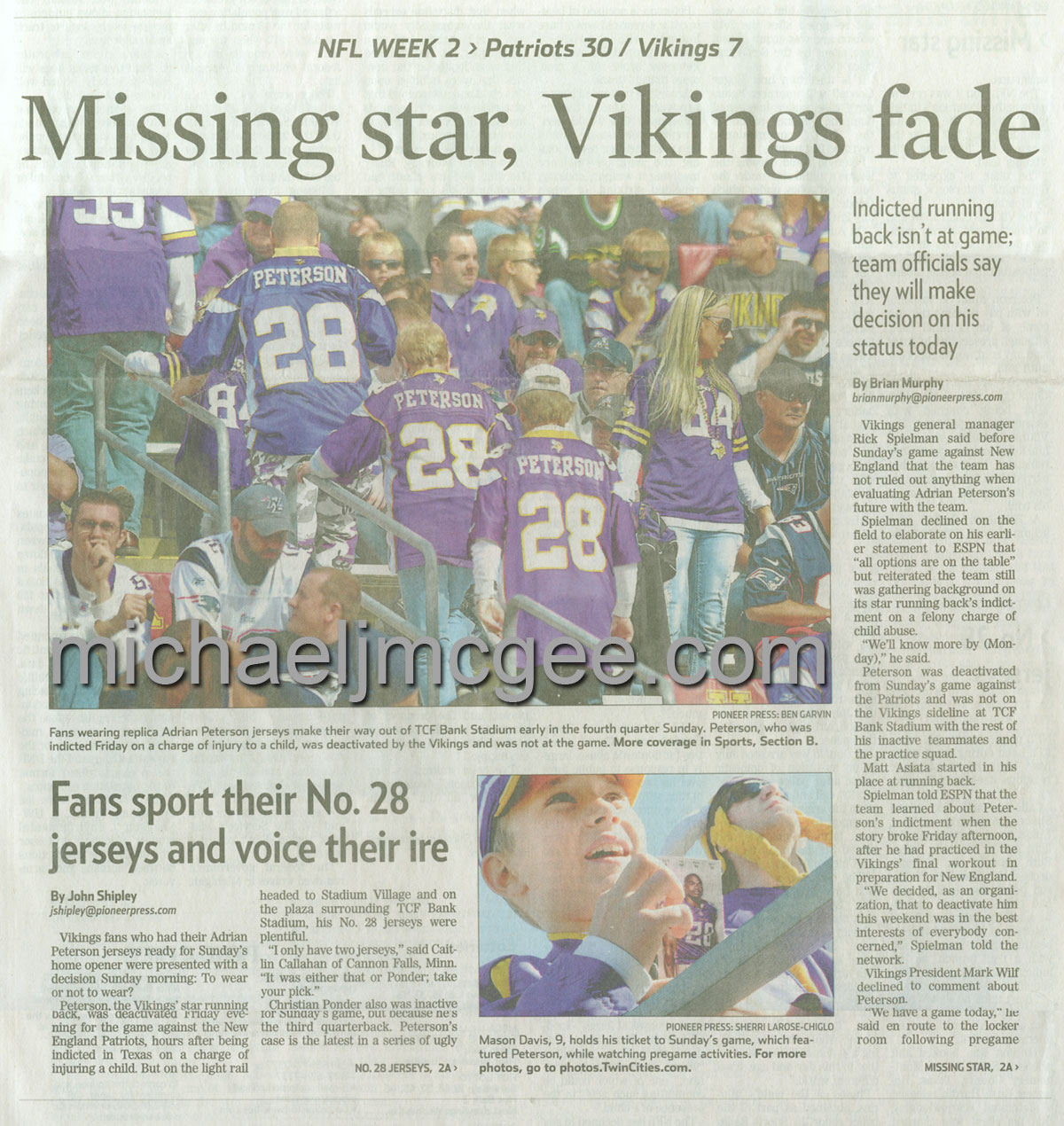 Patriots @ Vikings 9/14/2014 - michaeljmcgee.com